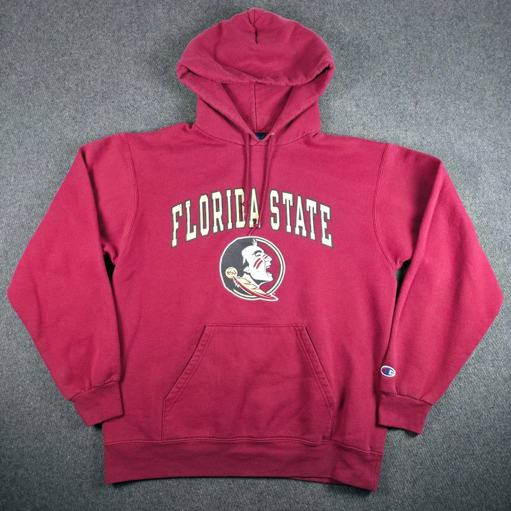 Florida State Seminoles Champion Hoodie Mens Medium Maroon Eco Fleece Graphic